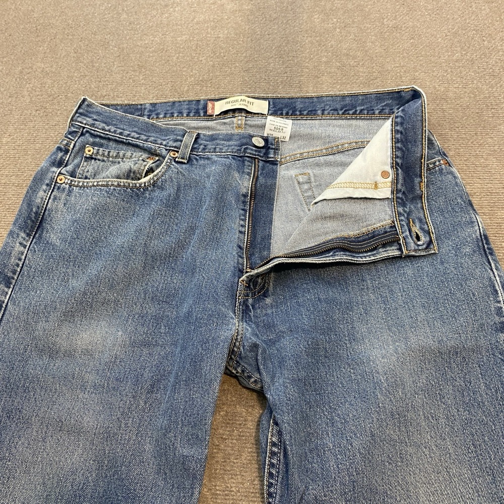 VTG Levis 505 Jeans Mens 36x32 Blue Denim Straight‎ Leg Baggy Fit Y2K Distressed